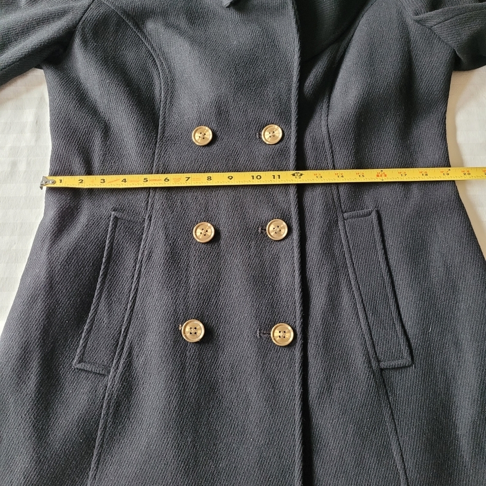 LIZ CLAIBORNE Elegant Black Double-Breasted Women's Coat - Picture 12 of 16